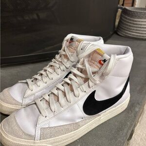 Nike White and Black High-Top Blazers